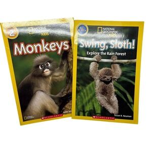 National Geographic Kids Monkeys Swing Sloth Leveled Readers Book Level 2 & Pre